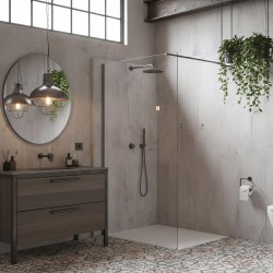 Kabina prysznicowa Walk-In Rea Flexi Transparent / Tytan 130
