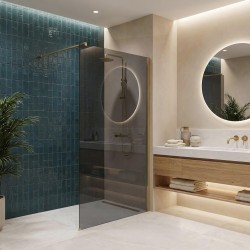 Kabina prysznicowa Walk-In Rea Flexi Grey / Brush Gold 90