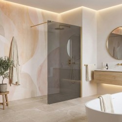 Kabina prysznicowa Walk-In Rea Flexi Grey / Brush Gold 100
