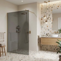 Kabina prysznicowa Walk-In Rea Flexi Grey / Brush Gold 100