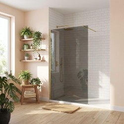 Kabina prysznicowa Walk-In Rea Flexi Grey / Brush Gold 110