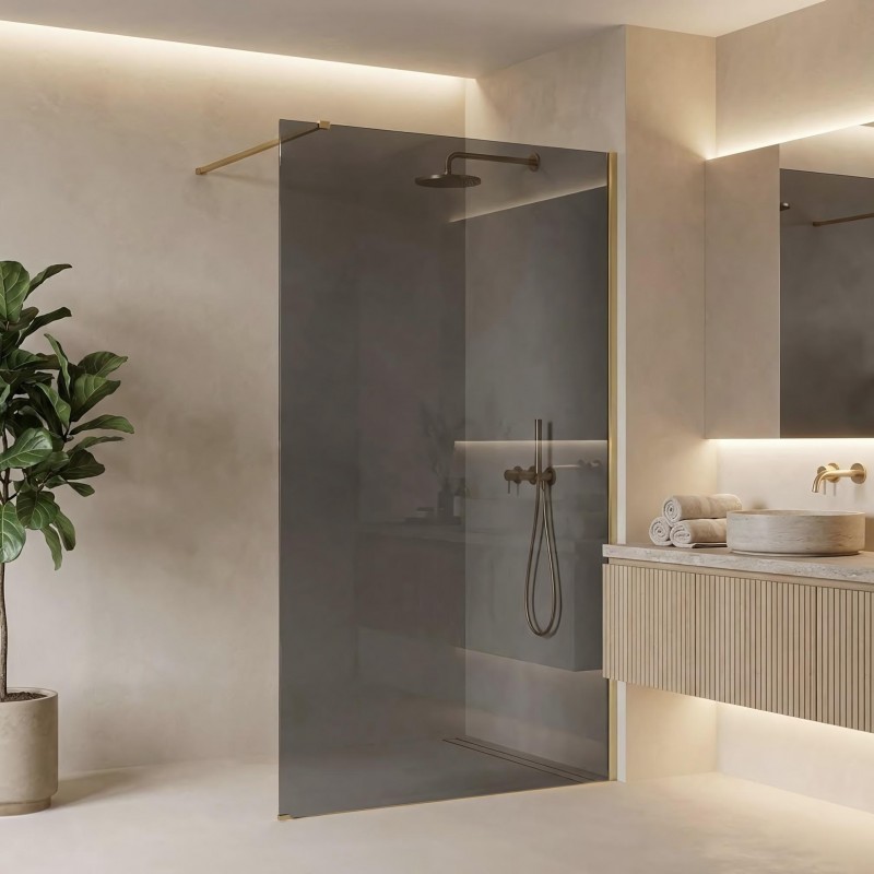 Kabina prysznicowa Walk-In Rea Flexi Grey / Brush Gold 120