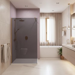 Kabina prysznicowa Walk-In Rea Flexi Grey / Brush Gold 120
