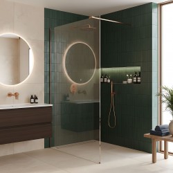 Kabina prysznicowa Walk-In Rea Flexi Transparent / Brush Copper 80