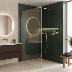 Kabina prysznicowa Walk-In Rea Flexi Transparent / Brush Copper 110