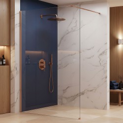 Kabina prysznicowa Walk-In Rea Flexi Transparent / Brush Copper 110