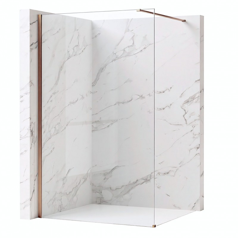 Kabina prysznicowa Walk-In Rea Flexi Transparent / Brush Copper 120