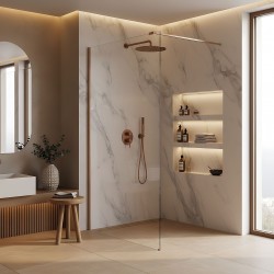Kabina prysznicowa Walk-In Rea Flexi Transparent / Brush Copper 120