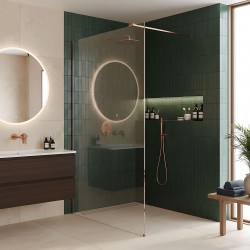 Kabina prysznicowa Walk-In Rea Flexi Transparent / Brush Copper 130