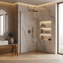 Kabina prysznicowa Walk-In Rea Flexi Transparent / Brush Copper 130