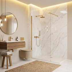 Kabina prysznicowa Walk-In Rea Flexi Transparent / Gold 90