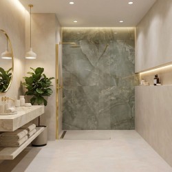 Kabina prysznicowa Walk-In Rea Flexi Transparent / Gold 100