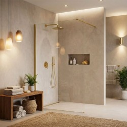 Kabina prysznicowa Walk-In Rea Flexi Transparent / Gold 110
