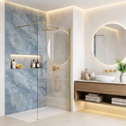 Kabina prysznicowa Walk-In Rea Flexi Transparent / Gold 130