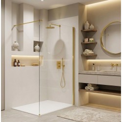 Kabina prysznicowa Walk-In Rea Flexi Transparent / Gold 140
