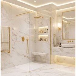 Kabina prysznicowa Walk-In Rea Flexi Transparent / Gold 140