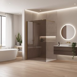 Kabina prysznicowa Walk-In Rea Flexi Brown / Gold 90