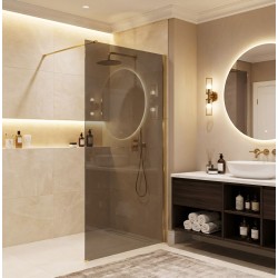 Kabina prysznicowa Walk-In Rea Flexi Brown / Gold 110
