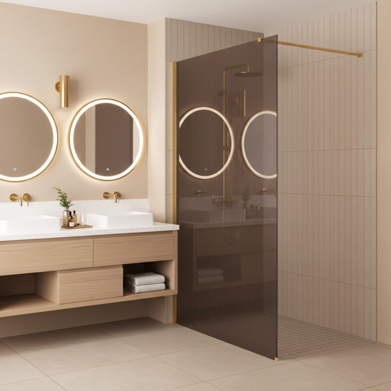 Kabina prysznicowa Walk-In Rea Flexi Brown / Gold 120