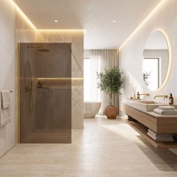 Kabina prysznicowa Walk-In Rea Flexi Brown / Gold 120