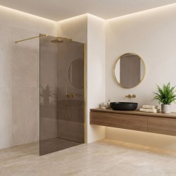 Kabina prysznicowa Walk-In Rea Flexi Brown / Gold 130