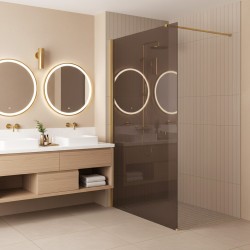Kabina prysznicowa Walk-In Rea Flexi Brown / Gold 130