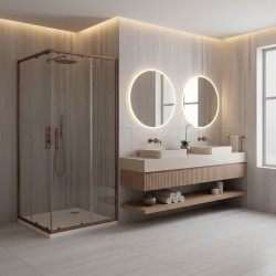 Kabina prysznicowa Rea City 90x90 Miedź Szczotkowana