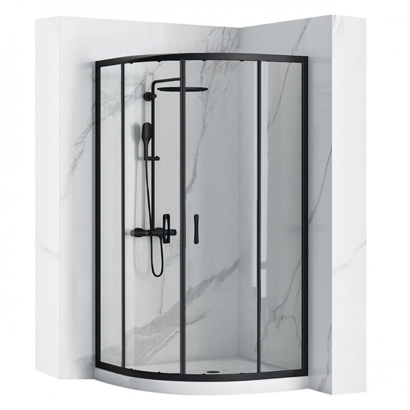 Kabina Prysznicowa REA Look Czarna Black 80x80