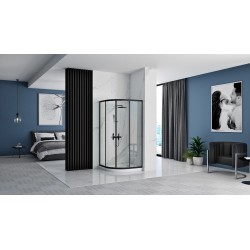 Kabina Prysznicowa REA Look Czarna Black 80x80