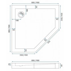 Kabina Prysznicowa Rea DIAMOND 90x90 Miedź Szczotkowana