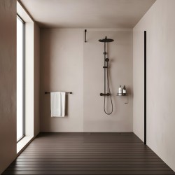 Kabina prysznicowa Walk-In Rea Flexi Transparent / Black 80