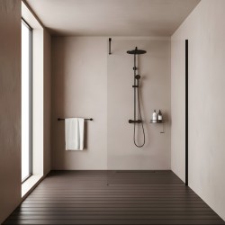 Kabina prysznicowa Walk-In Rea Flexi Transparent / Black 90