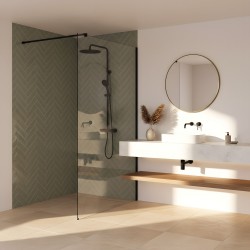 Kabina prysznicowa Walk-In Rea Flexi Transparent / Black 110