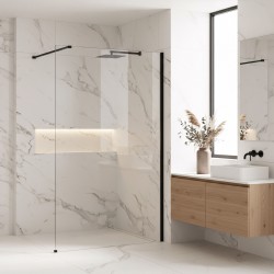 Kabina prysznicowa Walk-In Rea Flexi Transparent / Black 120