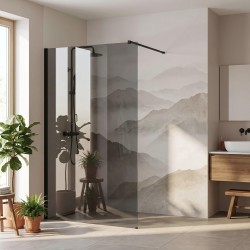 Kabina prysznicowa Walk-In Rea Flexi Grey / Black 100