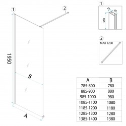 Kabina prysznicowa Walk-In Rea Flexi Grey / Black 120