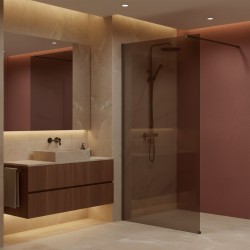 Kabina prysznicowa Walk-In Rea Flexi Brown / Tytan 80