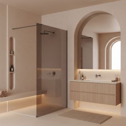 Kabina prysznicowa Walk-In Rea Flexi Brown / Tytan 80