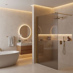Kabina prysznicowa Walk-In Rea Flexi Grey / Gold 90