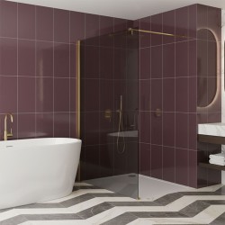Kabina prysznicowa Walk-In Rea Flexi Grey / Gold 100