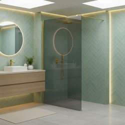 Kabina prysznicowa Walk-In Rea Flexi Grey / Gold 100