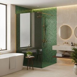 Kabina prysznicowa Walk-In Rea Flexi Grey / Gold 130