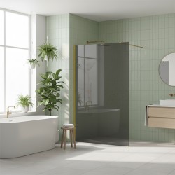 Kabina prysznicowa Walk-In Rea Flexi Grey / Gold 130