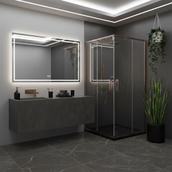 Kabina prysznicowa Rea City 80x80 Miedź Szczotkowana