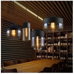 Lampa sufitowa wisząca szklana Zenit A Czarna
