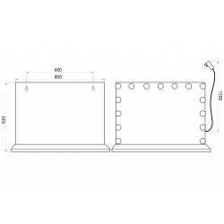 Lustro LED Hollywood L.Gold 80x60