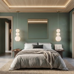 Lampa sufitowa wisząca LED LHJ113-3CP złota szczotkowana
