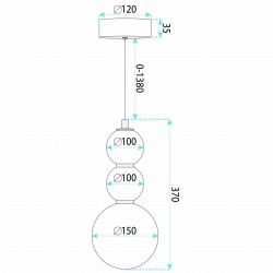 Lampa sufitowa wisząca LED LHJ113-3CP złota szczotkowana