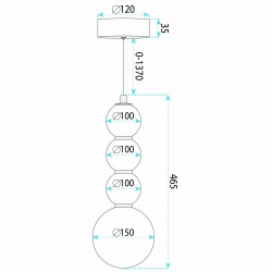 Lampa sufitowa wisząca LED LHJ114-4CP złota szczotkowana