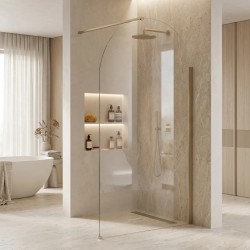 Ścianka prysznicowa Walk-In Rea Heaven Brush Gold 90